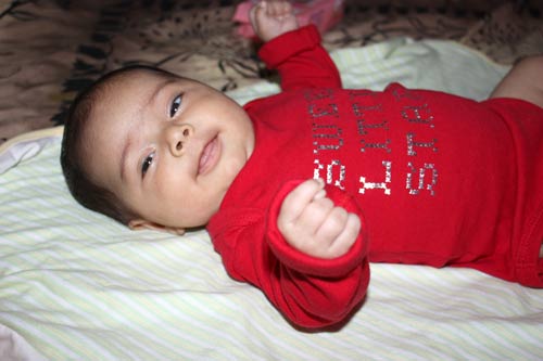 Apra enjoying and playing