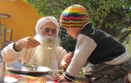 Babbaji feeding Chhotu