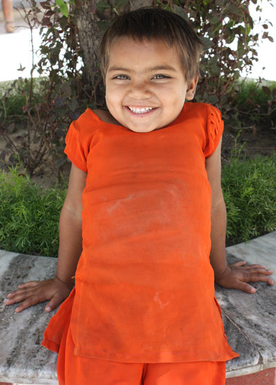 A happy Girl at the Ashram