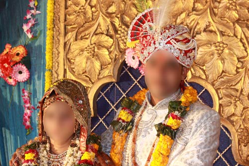 A typical Indian Couple at their Wedding