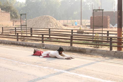 Pilgrim on the Parikrama Way around Vrindavan