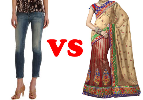 Jeans vs Sari