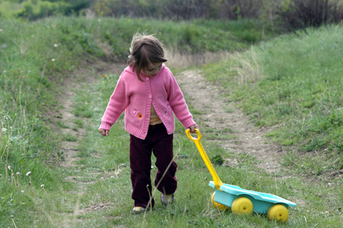 Child playing outdoors