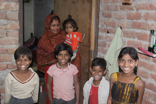 Jyoti, Sandhya, Kajal, Rakhi and Radhika with their mother