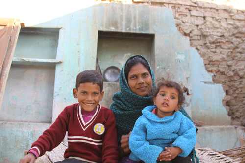 Mohit with his mother and sister