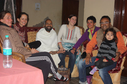 Visitiors at the Ashram