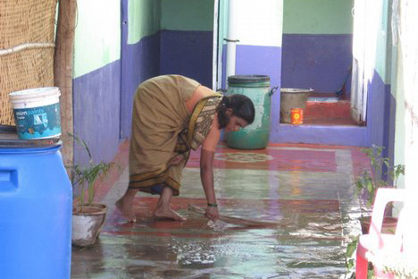 Indian Woman cleaning