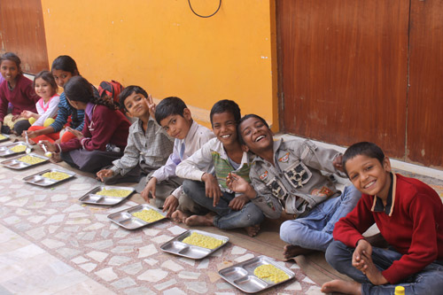 Happy Children at Lunch