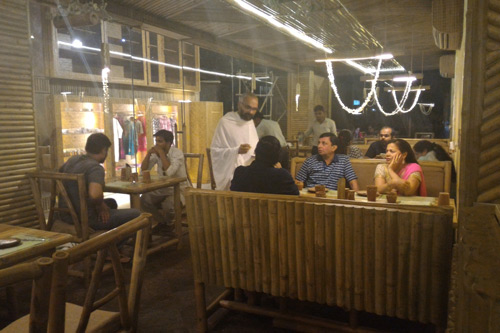 Swami Balendu working as Waiter