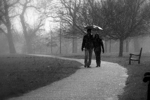 Romantic Walk in the Rain