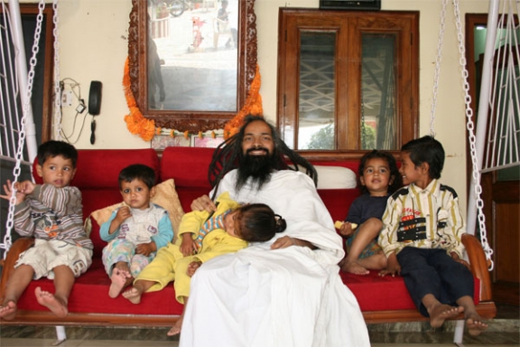 Swami ji with children
