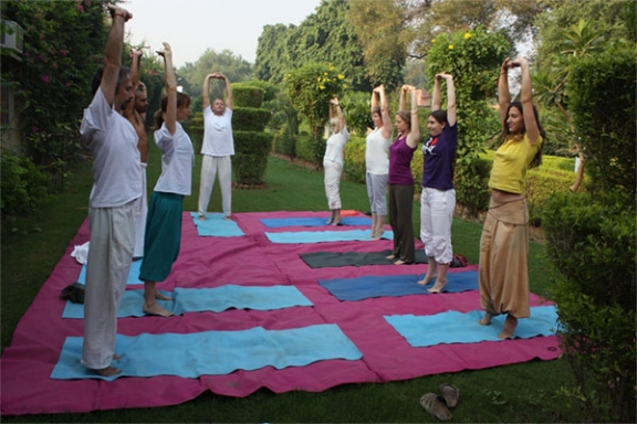 Yoga in the garden
