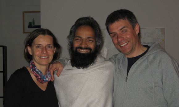 Antje, Swami Ji and Joachim