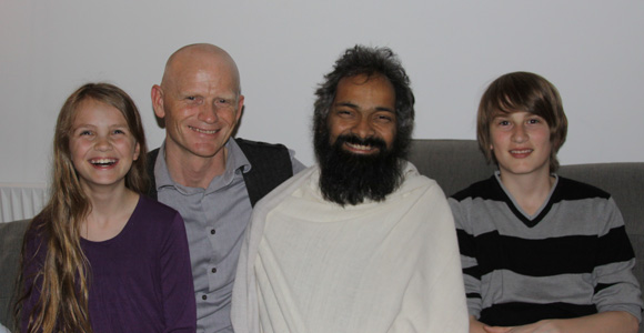 Emma, Otto, Swami Ji and Jon