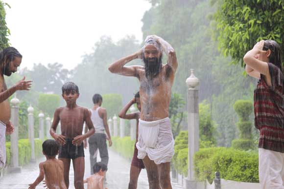 Showering in the Rain