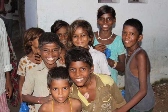 Children in Flooded Area