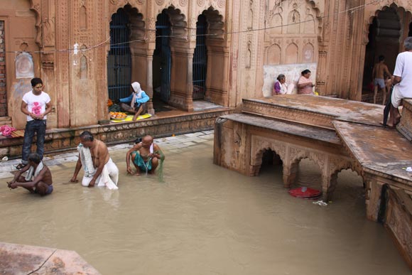 Yamuna Flood in Vrindavan at Keshi Ghat