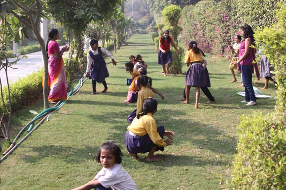 Young people playing